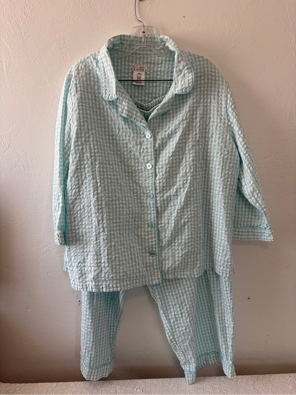 White Stag Light Blue Gingham Women's Pajama Set